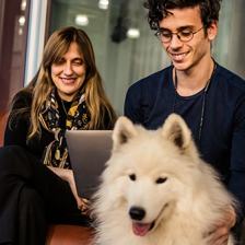 Regina Barzilay with young man and dog