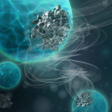 illustration of gaseous molecules