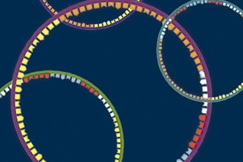 illustration of overlapping circular DNA